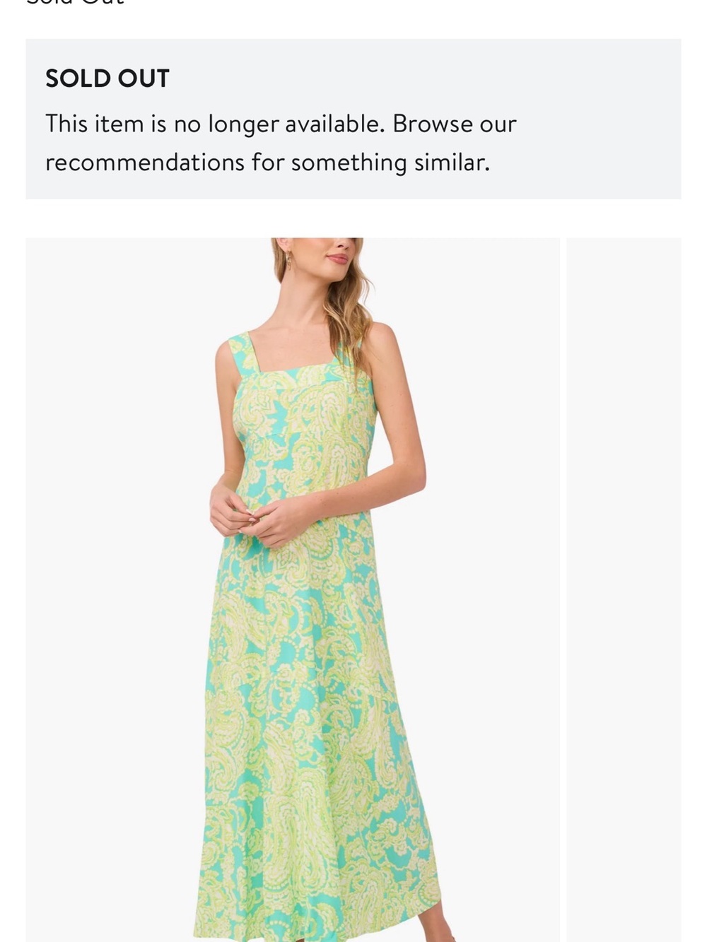Vince Camuto Sleeveless Paisley Maxi Dress in Aqua & Lime Sz S